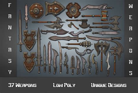 37 Low Poly Melee Weapon Collection - Game Ready | CGTrader.com