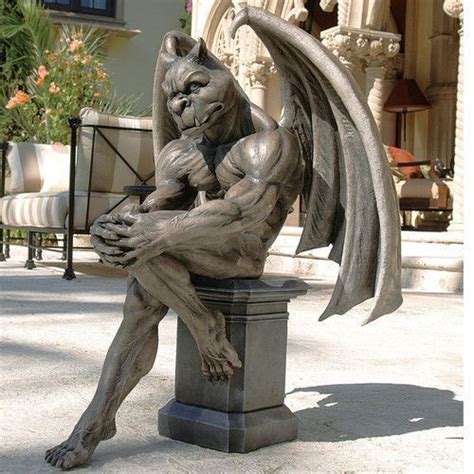 Gargoyle Garden Statue Traditional Design Accent Patio Outdoor