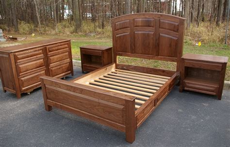 Warm, natural wood has the ability to create a relaxing environment where you can escape the stresses of the outside world. Custom Walnut Bedroom Set - TheBestWoodFurniture.com