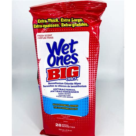 Wet Ones Big Ones Antibacterial Hand Wipes 28 Count Fresh Scent