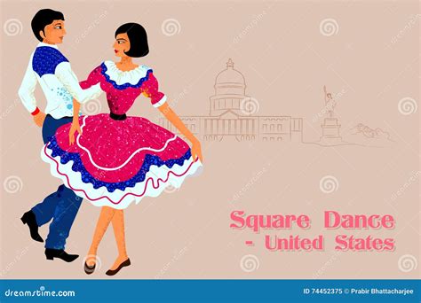 Square Dance Word With Cutout Cartoon Vector 106172037