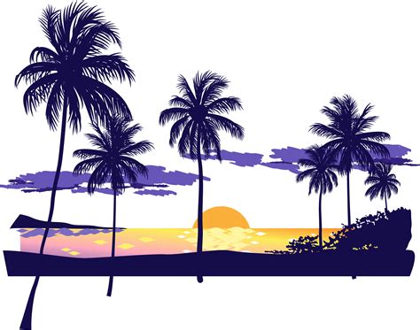 Sunset clipart beach sunset, Sunset beach sunset Transparent FREE for png image