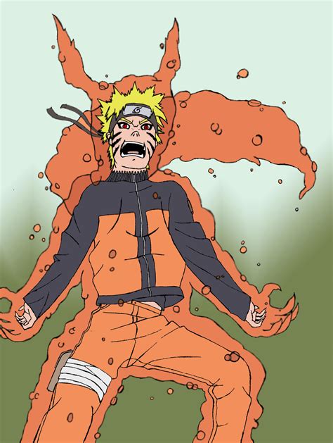 Naruto With Nine Tails Chakra Color By Lordtomberry On Deviantart