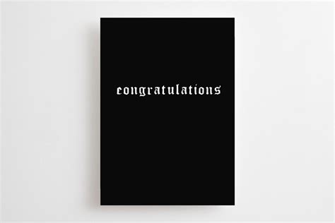 Gothic Congratulations Card Goth New Job Engagement Etsy
