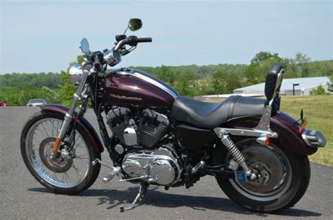 20,537 miles vivid black sundowner seat passenger backrest vance & hines big radius exhaust hypercharger air cleaner. 2007 Black Cherry Harley Davidson Sportster Custom XL 1200 ...