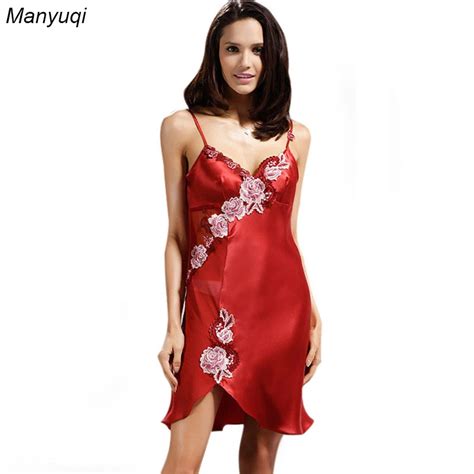 100 Pure Silk Womens Stain Nightgown Floral Sexy Women Nightgowns Mini Dressing Gowns For