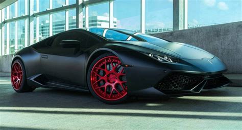 Matte Black Wrap And Red Rims Are A Nice Combo For The Lamborghini