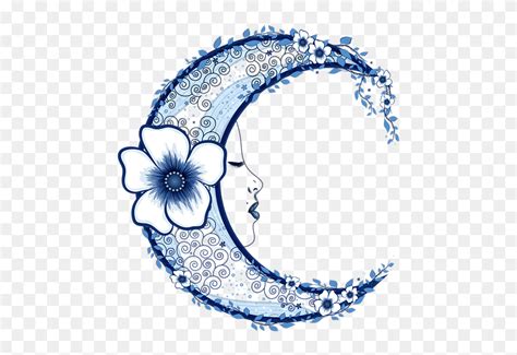 Drawing Of Crescent Moon Flowers Clipart 5614186 Pinclipart