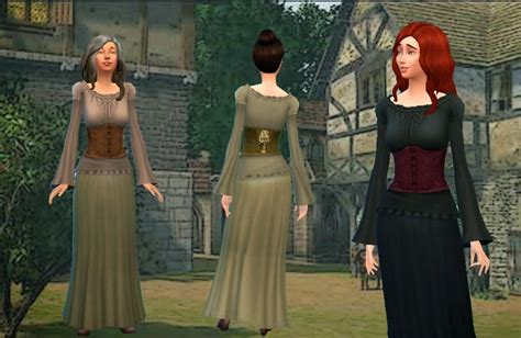 My Sims 4 Blog Medieval Dresses For Teen Elder Females By Kiara24