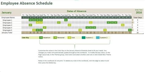 Absence Tracking Calendar Excel Templates For Every Purpose