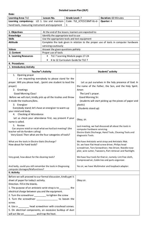 Grade 7 Detailed Lesson Plan 2