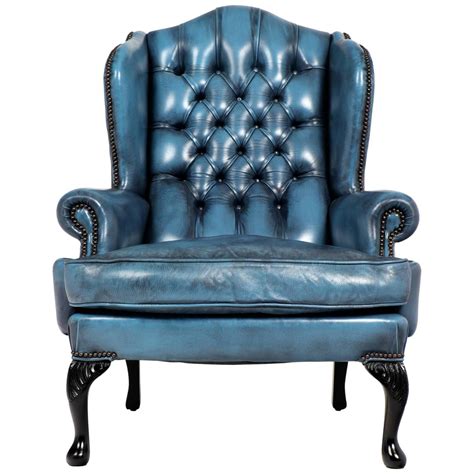 Blue Leather Wingback Chair Drop Dead Gorgeous Blue Striped Chair And