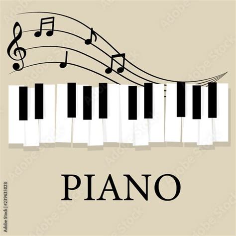 Music Piano Keyboard With Notes Poster Background Template Music