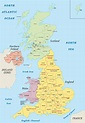 Mapa do Reino Unido - Europa Destinos