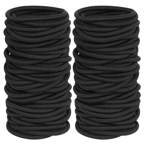 Gosicuka 120 Pieces Black Hair Ties For Thick And Curly
