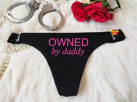 Daddys Cum Kitten Crotchless Thong Property Of Daddy Etsy