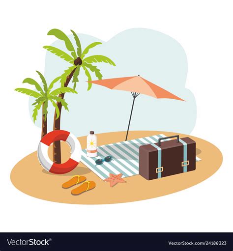 Vacation And Travel 3d Royalty Free Vector Image
