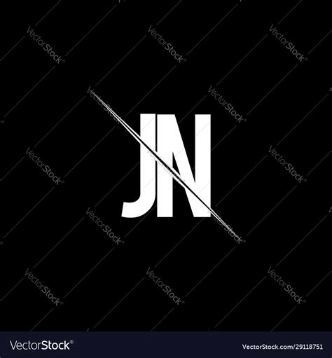 Jn Logo Monogram With Slash Style Design Template Vector Image