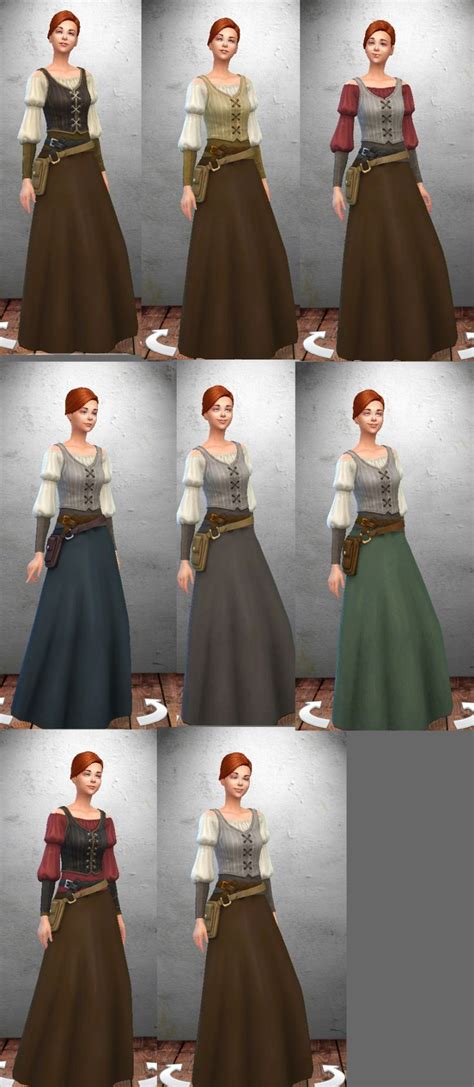 Peasant Dress Sims 4 Dresses Sims Medieval Peasant Dress