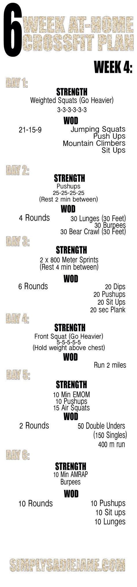 Week 4 Fitness Workouts Crossfit Workout Plan Yoga Fitness Fitness