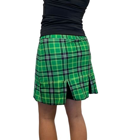 Plaid Golf Running Skirt Side Pocket And Attached Short Etsy