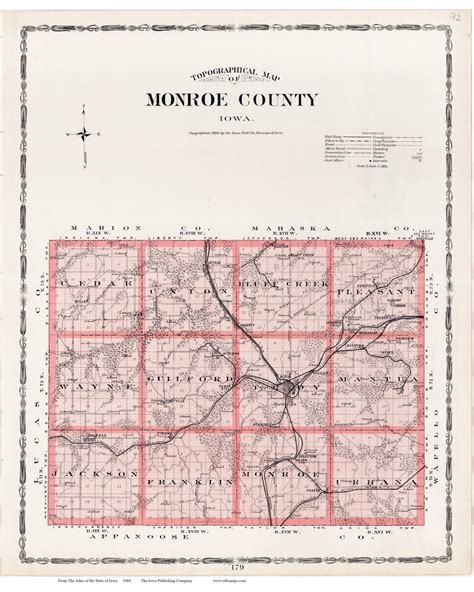 Monroe County Iowa 1904 Iowa State Atlas 92 Old Maps