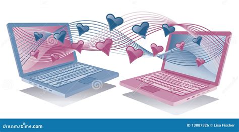 Laptops In Love Stock Vector Illustration Of Internet 13887326