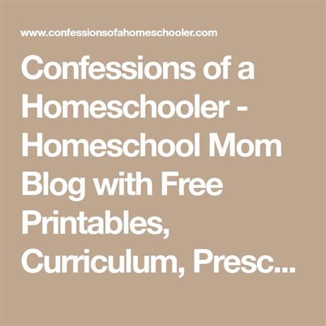 Confessions Of A Homeschooler Homeschool Mom Blog With Free