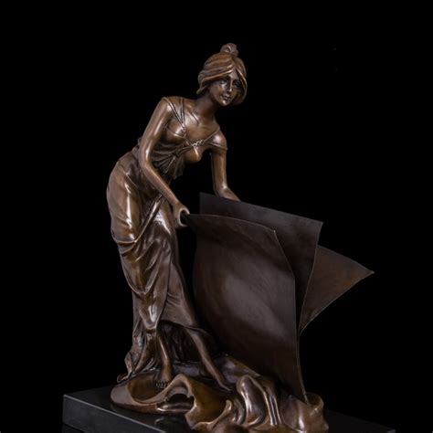 Atlie Classical Bronze Statue Lady Sculptures The Beauty With Book Figurines Female Sculpture