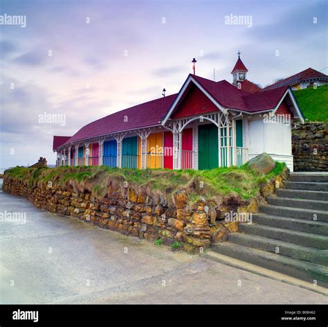 Beach Huts At Scarborough England Uk Stock Photo Alamy