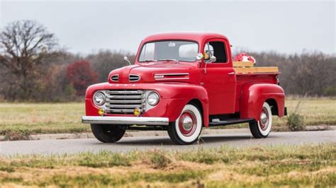 1950 Ford F1 Pickup Truck Red Wallpapers Hd Desktop And Mobile