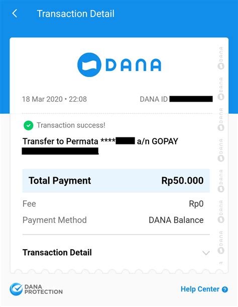 bukti pembayaran dana 50k