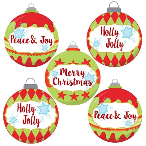 Christmas Ornament Stickers For Holidays Envelope Seal And T