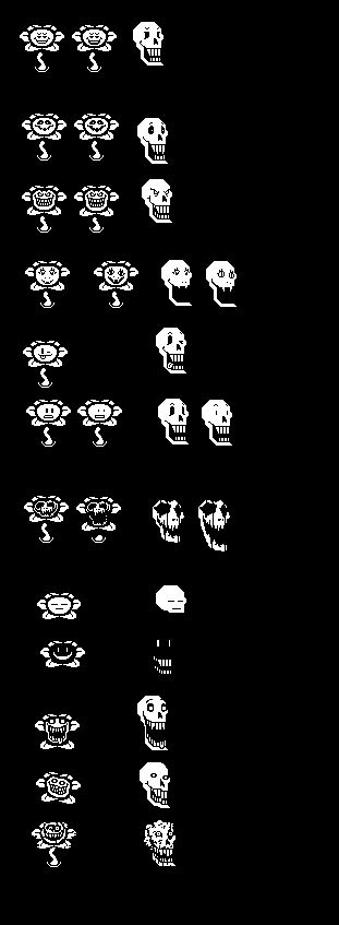 Papyrus With Some Of Floweys Faces Undertale