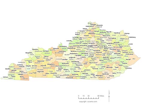 Printable Kentucky County Map