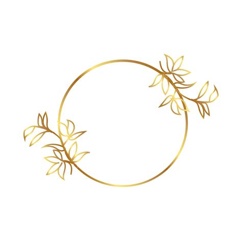 Vintager Goldener Kreisrahmen Für Hochzeitseinladungskartenvektor