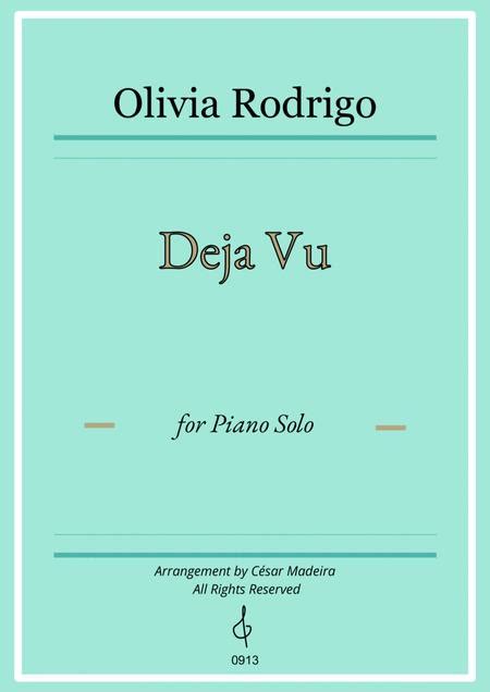 Deja Vu By Olivia Rodrigo For Piano Solo W Chords Free Music Sheet