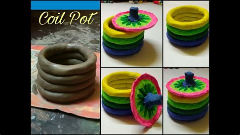 Wet your hands in the bowl of water and cup the clay in your hands, keeping your arms firmly in position and pressed into your thighs. How to make coil pot at home 2017 | Clay art | Eco Frndly ...