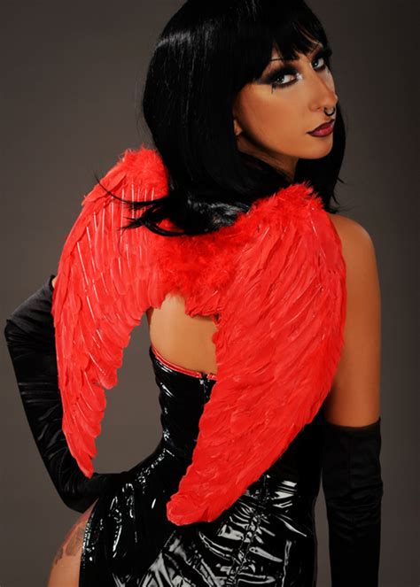 Womens Halloween Devil Red Feather Angel Wings [2776 Ha] Struts Party Superstore