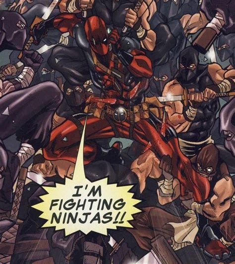 Deadpool By Marco Checchetto Im Fighting Ninjas Superhero