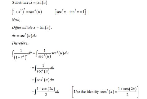 Answered: What is the integral of dx/((1+x^2)^2) | bartleby