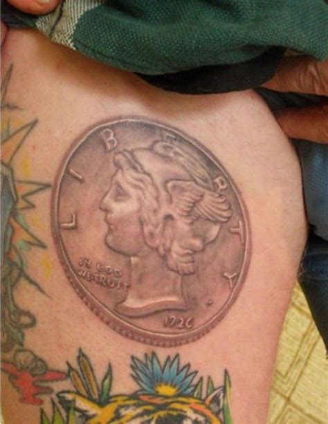 Tattoos Of Coins Mercury Dime Tattoos Memorial Tattoo Picture Tattoos