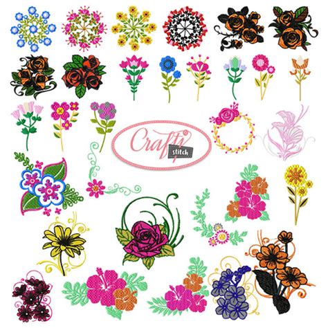 Machine Embroidery Designs - 4x4 Hoop Flower Special - 65 Floral
