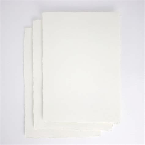 210gsm Ivory A4 Handmade Cotton Rag Deckle Edge Paper Sri