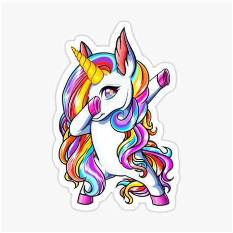 Dabbing Unicorn Cut Dab Dance Unicorn Magical Sticker By Bboykhalid