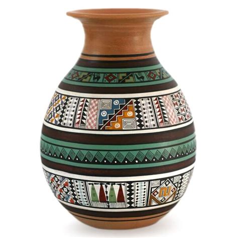 Shop Handcrafted Ceramic Inca Splendor Cuzco Vase Peru Overstock
