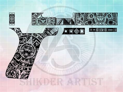 Glock 17 Aztec Design For Laser Files Ai 8 Svg Dxf Png Etsy