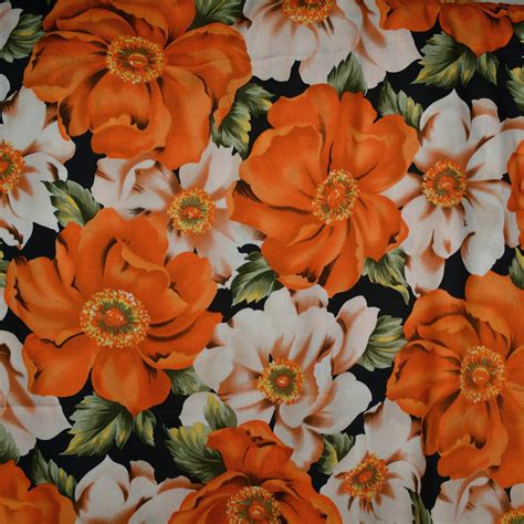 Large Scale Floral Fabric Large Ivory Floral On Gulfstream Background