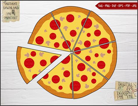 Pizza Svg Eps Png Cut File Pizza Slice Svg Pizza Matching Etsy