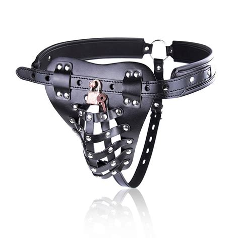 Male Leather Chastity Belt Devicefetish Leather Harnesses Beltbdsm